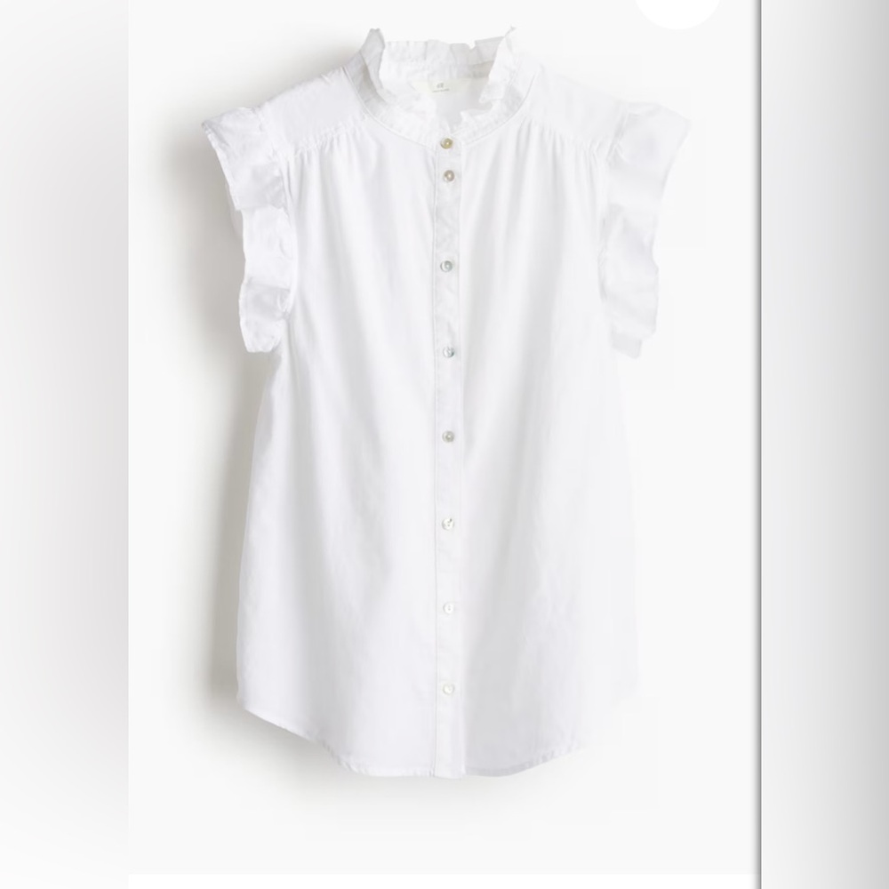 H&M White Linen Blend Blouse - NWT